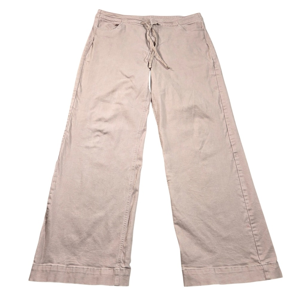 TravisMathew Womens Pants XL Tan Beige Wide Leg Drawstring 1LD028
